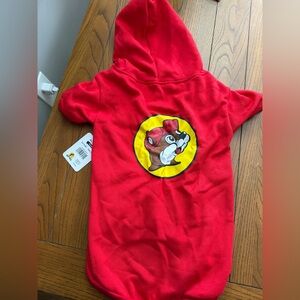 Red Dog Hoodie with Cartoon Print